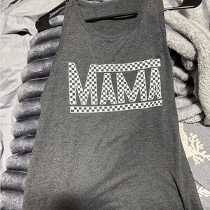 Gray 'MAMA' Graphic Tank Top